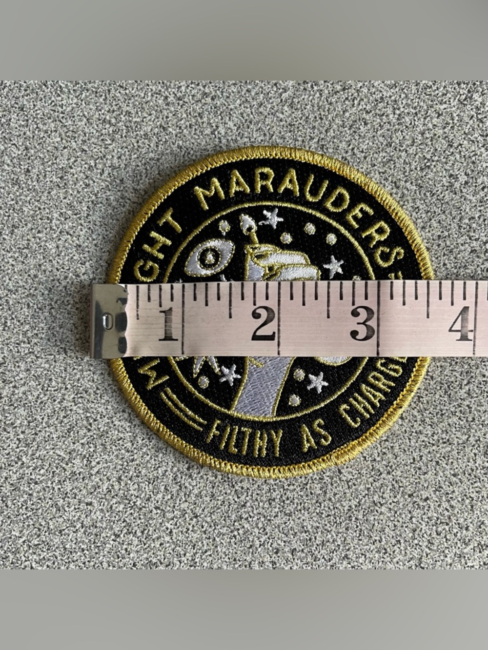 Midnight Marauders Embroidered Patch - Black & Gold - Picture 3 of 3